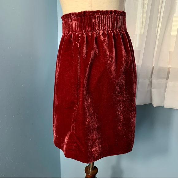 J. Crew Burgundy Velvet Sidewalk Skirt - Picture 3 of 7